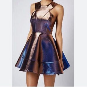 Topshop Shimmering Blue Mini Dress